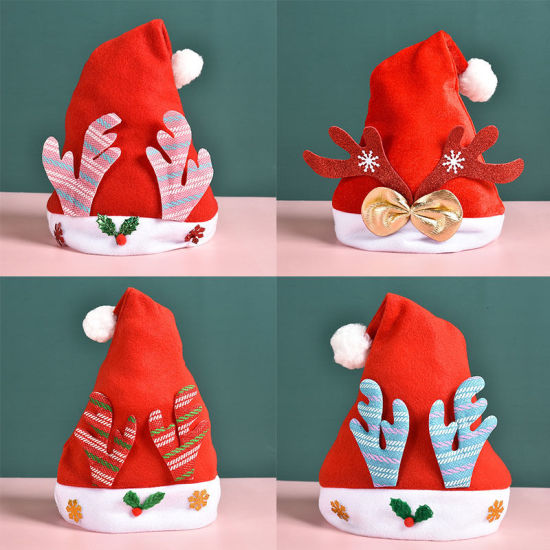 Picture of Velvet Plush Thicken New Year Snowman Christmas Hat For Children Festival Supplies Decoration