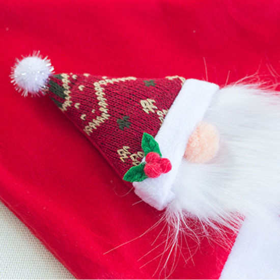 Picture of Velvet Plush Thicken New Year Faceless Dwarf Elf Christmas Hat For Adult Children Festival Supplies Decoration