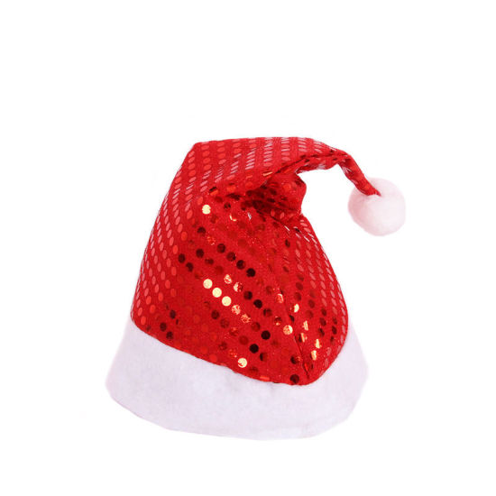 Picture of Nonwoven New Year Sequins Christmas Hat For Adult Children Festival Supplies Decoration