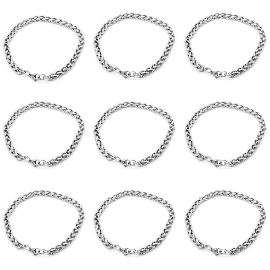 Imagen de Acero Inoxidable Pulseras Tono de Plata 1 Unidad