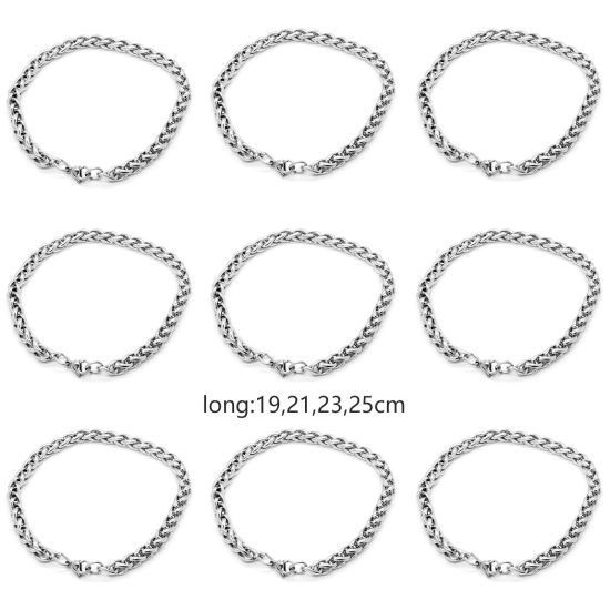 Imagen de Acero Inoxidable Pulseras Tono de Plata 1 Unidad