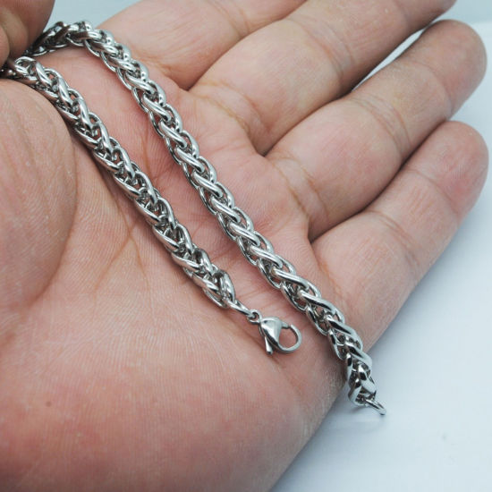 Imagen de Acero Inoxidable Pulseras Tono de Plata 1 Unidad