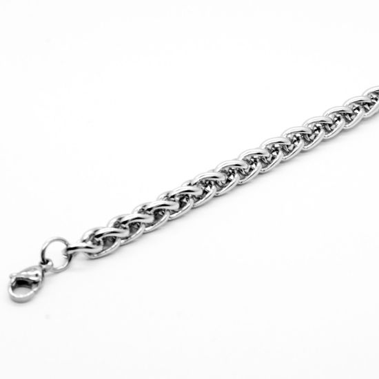 Imagen de Acero Inoxidable Pulseras Tono de Plata 1 Unidad