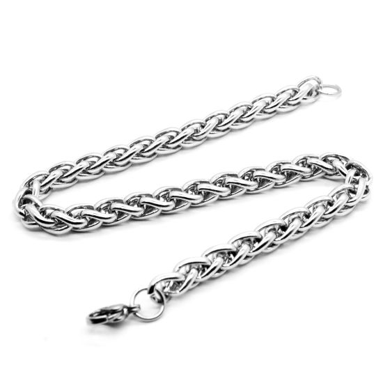Imagen de Acero Inoxidable Pulseras Tono de Plata 1 Unidad