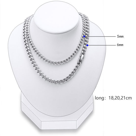 Immagine di Acciaio Inossidabile Braccialetti Tono Argento 1 Pz