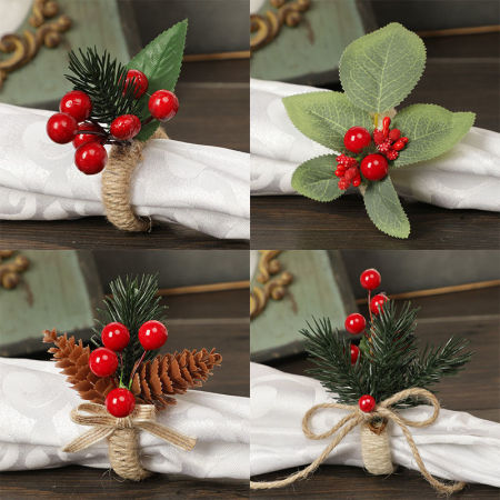 Christmas Plastic Napkin Ring Buckle Holder Table Decoration