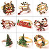 Picture of Christmas Enamel Rhinestone Stainless Steel Napkin Ring Buckle Holder Table Decoration