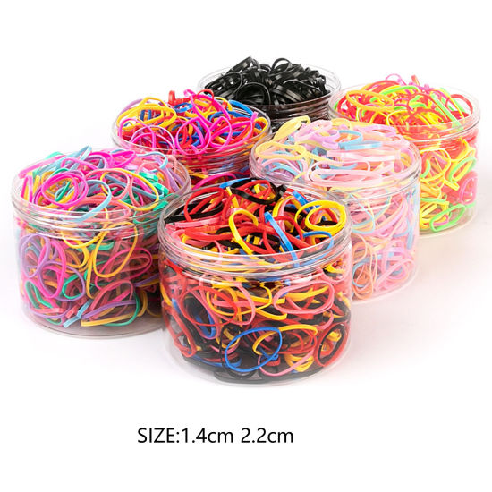 Picture of TPR Hair Ties Band Multicolor Elastic 1 Box