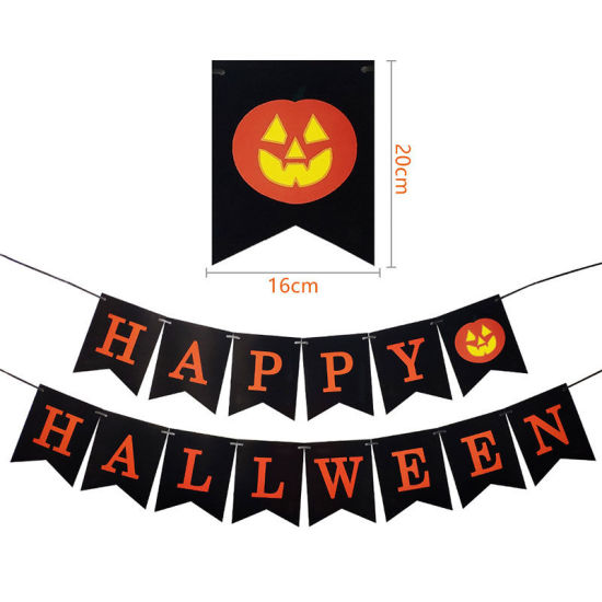 Image de Papier d'aluminium et bannière de ballon en latex Décorations de fête d'Halloween heureux