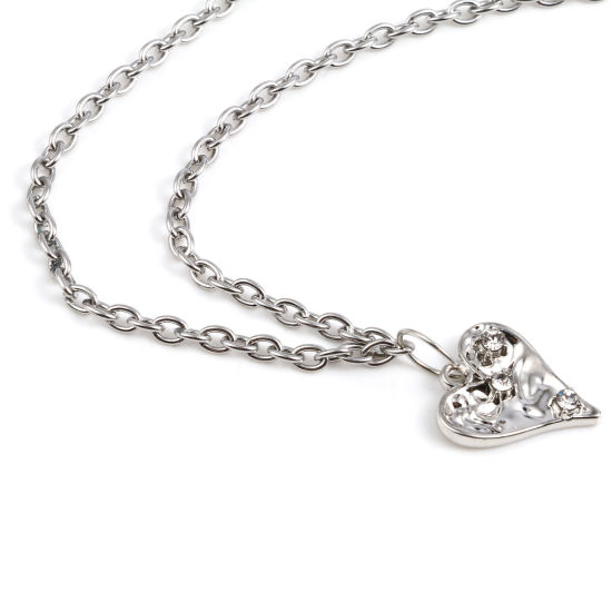 Immagine di Lega di Zinco San Valentino Charms Cuore Multicolore Trasparente Strass 17mm x 15mm , 10 Pz