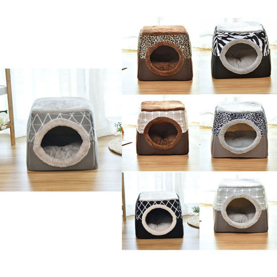冬のふわふわぬいぐるみフェイクファー暖かい洗える犬と猫のベッドハウスペット用品 の画像
