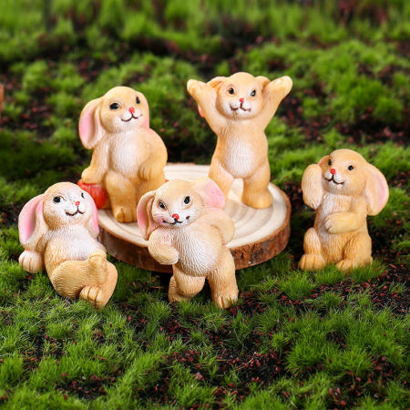 Cute Rabbit Resin Micro Landscape Miniature Decoration