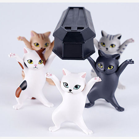 PVC Dancing Cat Pen Holder Rack Landscape Miniature Decoration