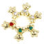 Picture of Zinc Based Alloy Valentine's Day Charms Bear Animal Gold Plated Heart Multicolor Rhinestone 20mm x 14mm, 5 PCs