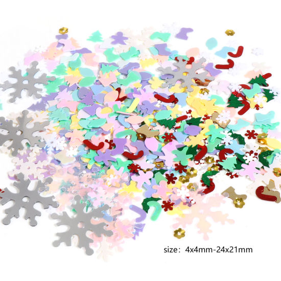 Изображение PVC Пластик Рождество Пайетки Случайно 10000 ШТ
