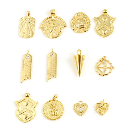 Brass Religious Charms 18K Real Gold Plated 1 Piece