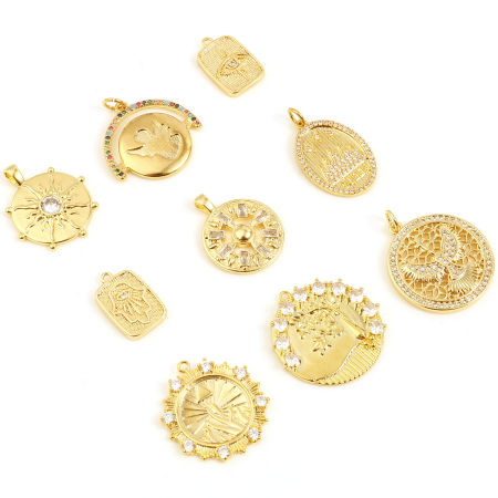 真鍮 チャーム 18K ゴールドフィルド 1 個