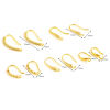 Immagine di Ottone Ganci per Orecchini 18K Vero Oro Placcato A Forma di U W/ Loop Trasparente Strass 2 Pz