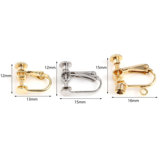 Picture of Brass Non Piercing Clip-on Earrings Multicolor U-shaped Adjustable 4 PCs