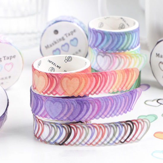 Picture of Adhesive Washi Tape Multicolor Heart 14mm x 14mm, 1 Piece