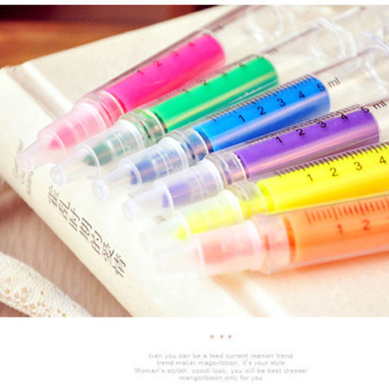 Изображение Syringe Highlighter Marker Pen Student Stationery Supplies