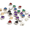 Picture of Zinc Based Alloy Valentine's Day Spacer Beads Heart Multicolor 20 PCs