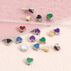 Picture of Zinc Based Alloy Valentine's Day Spacer Beads Heart Multicolor 20 PCs