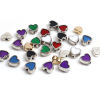 Picture of Zinc Based Alloy Valentine's Day Spacer Beads Heart Multicolor 20 PCs