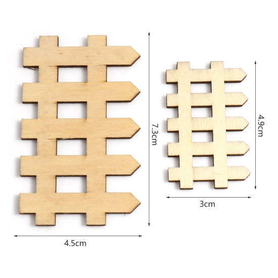 Picture of Wood Embellishments Scrapbooking Fence Natural 20 PCs