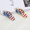 Picture of Zinc Based Alloy Sport Pendants Flip Flops Slipper Multicolor Flag Of The United States Clear Rhinestone 33mm x 12mm, 5 PCs