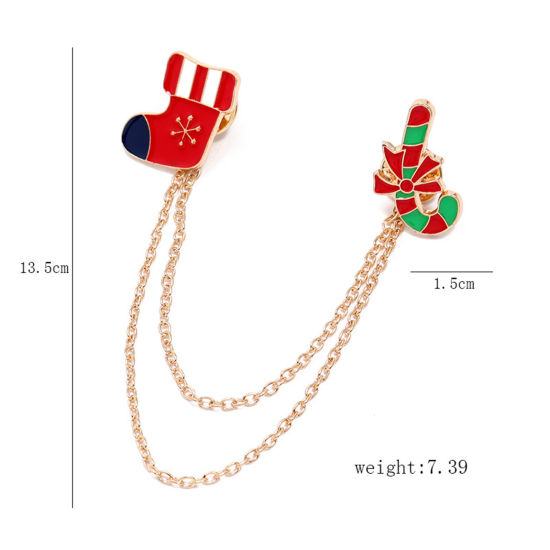 Imagen de Navidad Pin Broches Chapado en Oro 1 Unidad