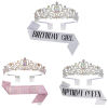 Picture of Glitter Sash & Rhinestone Tiara For Women Birthday Party Favors