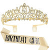 Picture of Glitter Sash & Rhinestone Tiara For Women Birthday Party Favors