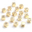 Brass Micro Pave Beads 18K Real Gold Plated Square Clear Rhinestone About 7mm x 7mm, Hole: Approx 1.3mm, 1 Piece