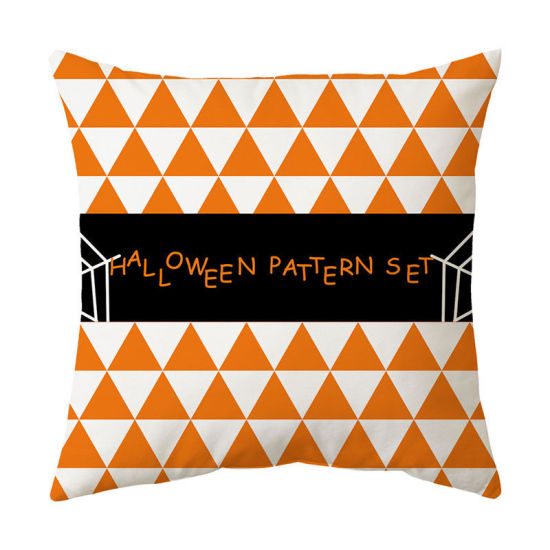 Изображение Cartoon Halloween Peach Skin Fabric Square Pillowcase Home Textile