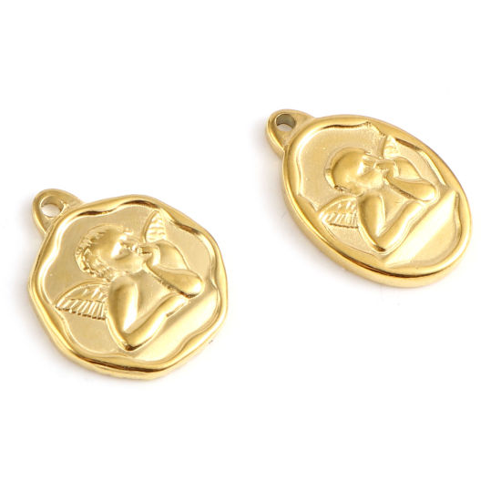 Изображение Нержавеющая Сталь религия религия Подвески Позолоченный Ангел 1 ШТ