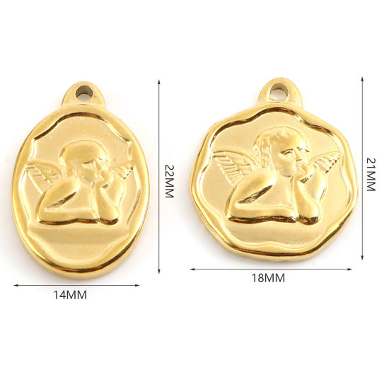 Изображение Нержавеющая Сталь религия религия Подвески Позолоченный Ангел 1 ШТ