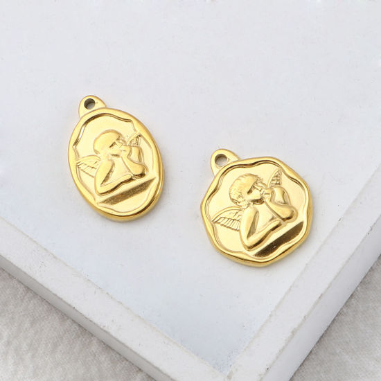 Изображение Нержавеющая Сталь религия религия Подвески Позолоченный Ангел 1 ШТ