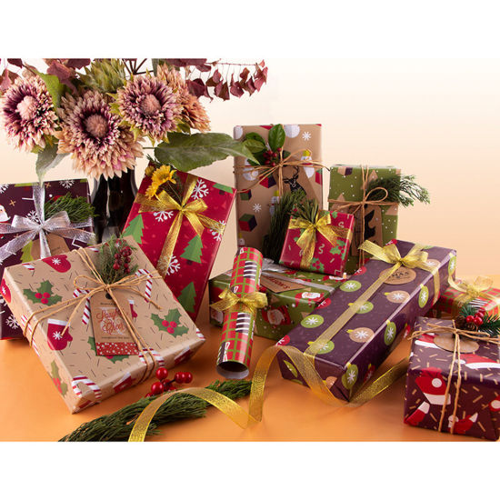 Paper Christmas Jewelry Gift Flower Wrapping Multicolor 70cm x 50cm 6 Sheets の画像