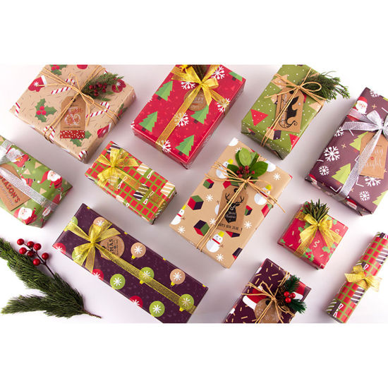 Paper Christmas Jewelry Gift Flower Wrapping Multicolor 70cm x 50cm 6 Sheets の画像