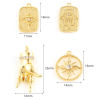 Picture of Brass Charms 18K Real Gold Plated Clear Rhinestone 1 Piece