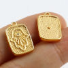 Picture of Brass Charms 18K Real Gold Plated Clear Rhinestone 1 Piece