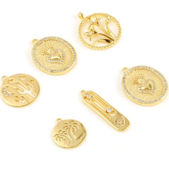 Bild von Messing Charms 18K Echtgold plattiert 1 Stück