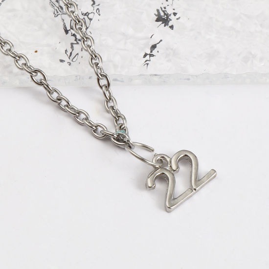 Immagine di Lega di Zinco Charms Numero Multicolore Lettere " 22 " 14mm x 11mm , 20 Pz