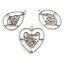 Picture of Zinc Based Alloy Pendants Antique Silver Color Filigree 10 PCs