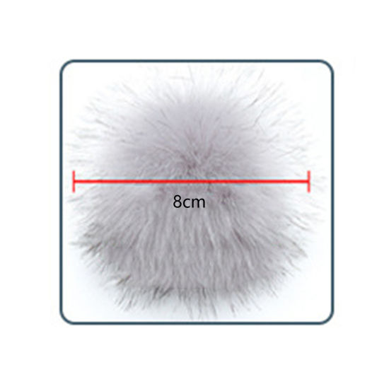 Picture of Polyester & Acrylic Pom Pom Balls With Snap Button Multicolor Round 8cm Dia., 1 Packet ( 24PCs/Packet)