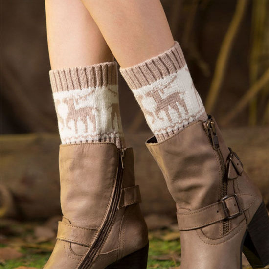Изображение Christmas Acrylic Knitting Sleeve Footless Warmers Socks Costume Accessories