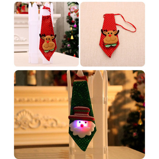 Изображение Christmas Santa Claus Sequins Children's Tie Costume Accessories