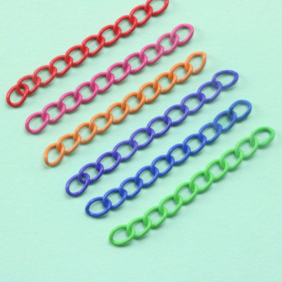 Picture of Zinc Based Alloy Extender Chain For Jewelry Necklace Bracelet Multicolor 5cm(2") long, 20 PCs
