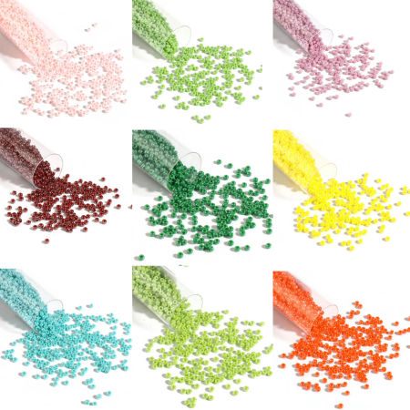 Glas Rocailles Rocailles Perlen Rund Bunt ca. 2mm D., Loch:ca. 0.6mm, 1 Flasche